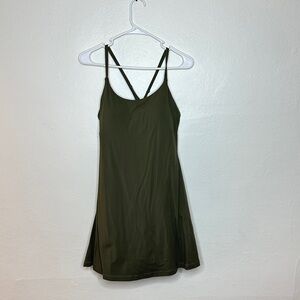 Green Sporty Short Dress with Shorts Underneath